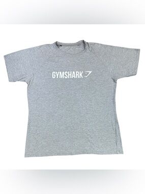 Gymshark Apollo Tee Shirt Mens XL Charcoal Marl Grey Classic Athletic Logo Shark
